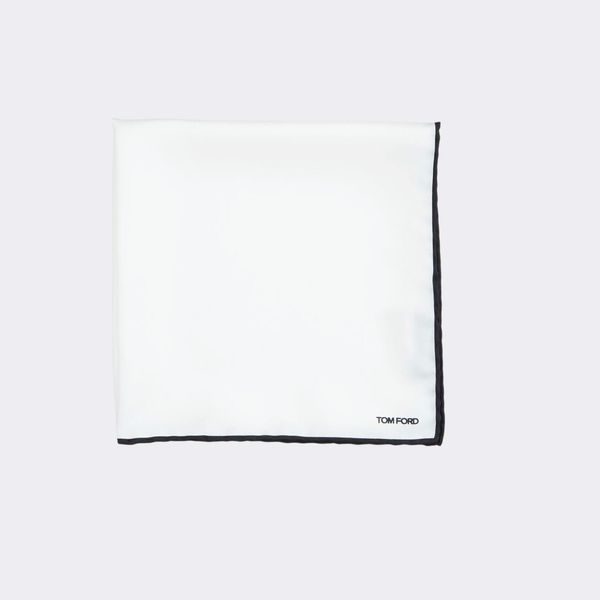 Tom Ford Solid Pocket Square with Contrast Trim