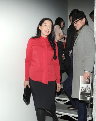 Marina Abramovic, Hamish Bowles==CoSTUME NATIONAL, ENNIO CAPASA, MARINA ABRAMOVIC and WILLEM DAFOE Celebrate Tim Hailand's One Day in the Life of Robert Wilson's The Life and Death of Marina Abramovic==Private Residence, NYC==February 12, 2012.