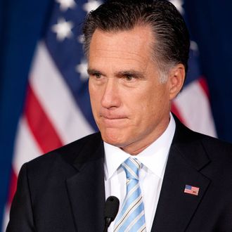 Donald Trump announces his edorsement of Mitt Romney at Trump Resort in Las Vegas, NV on February 2, 2012