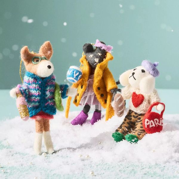Anthropologie Travel Animal Felt Ornament