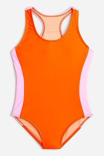 J. Crew Girls' Colorblock Racerback One-piece Swimsuit