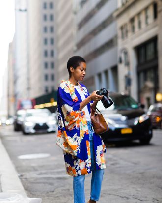 Kimono and Jeans to New York Fashion Week