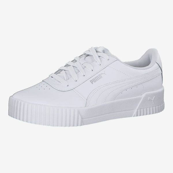 PUMA Women's Carina L Sneakers, White White Silver,