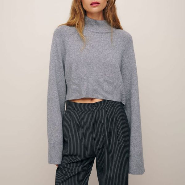 Garrett Cashmere Cropped Turtleneck