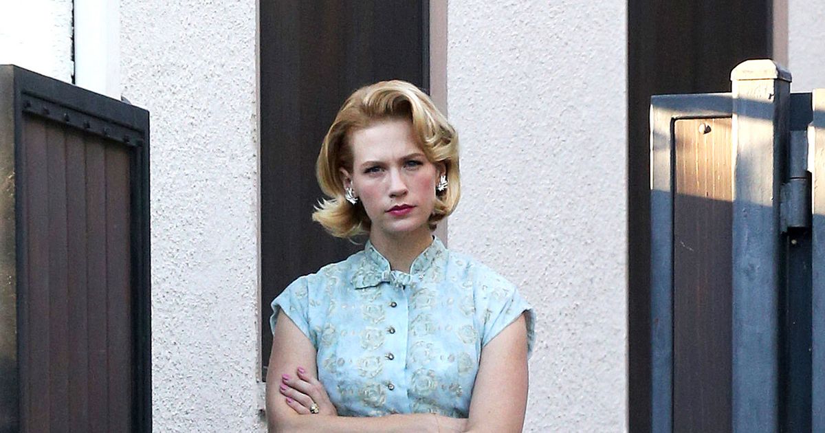 january jones blue dress January Jones' Best Looks