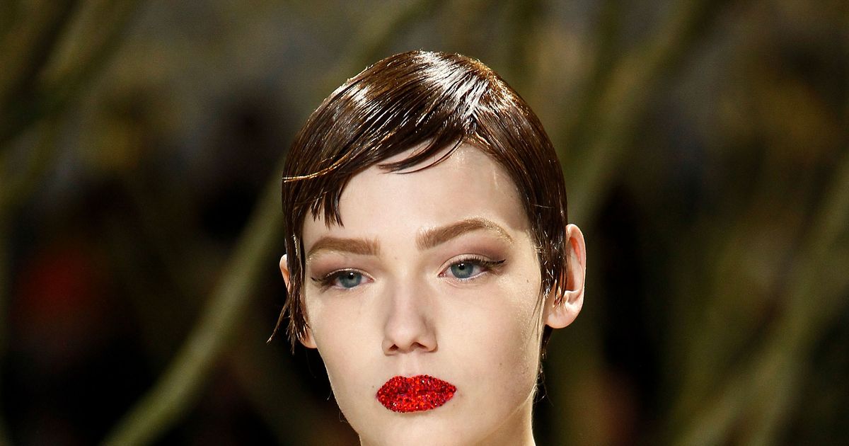 At Dior Couture, Raf Covered Lips With Crystals