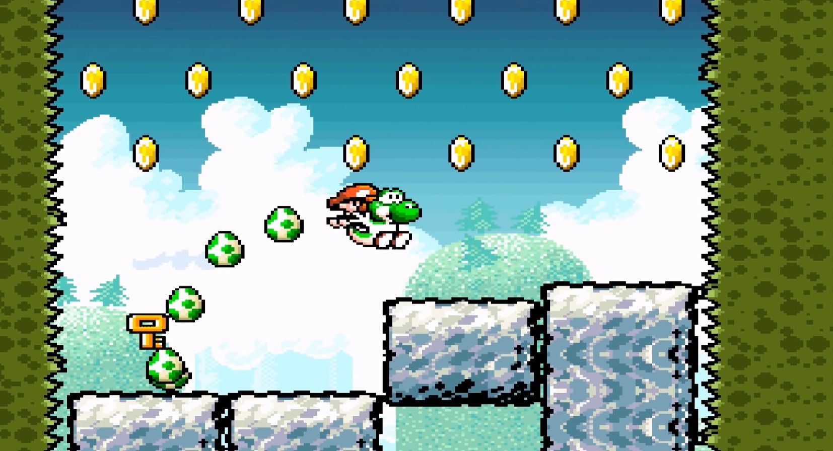 Green and white egg illustration, Mario & Yoshi Super Mario World