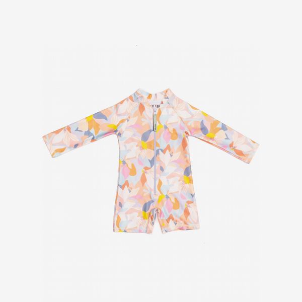 Mott50 Mini Taylor Long Sleeve Sunsuit, Bleached Honeysuckle