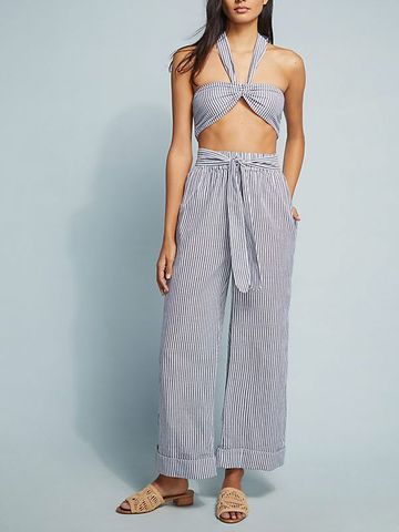 Mara Hoffman Pinstriped Wide-Leg Pants