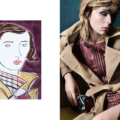 Edie Campbell in Burberry's June ready-to-wear campaign.