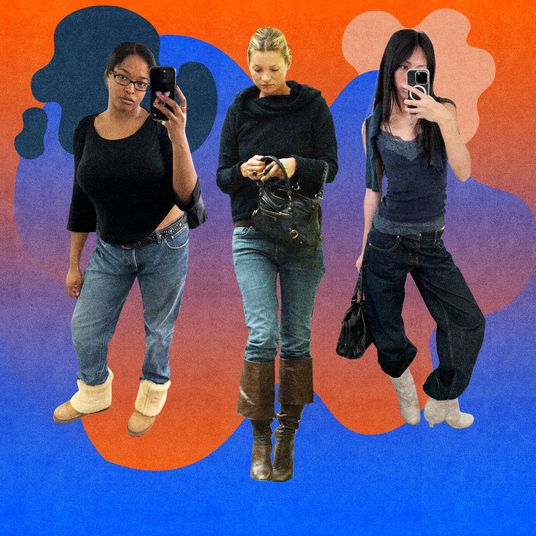 Tucking pants into boots end of the year trend