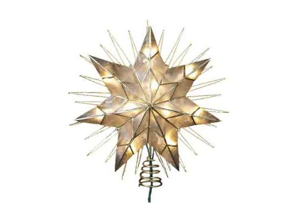 Golden SOIMISS Hellow Glitter Heart Tree Topper with Cupid Angel Ornament Iron Metal Christmas Star Treetop For Christmas Valentines Day Wedding Party Decoration