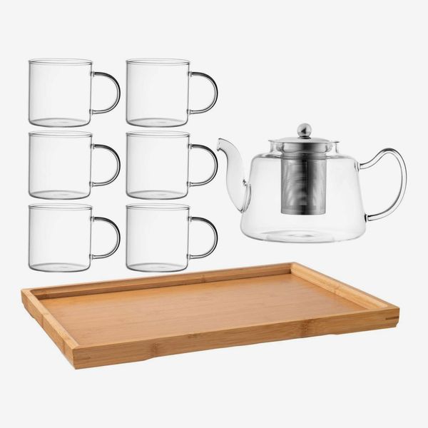 Royalty Art Vintage Glass Tea Set With Cups