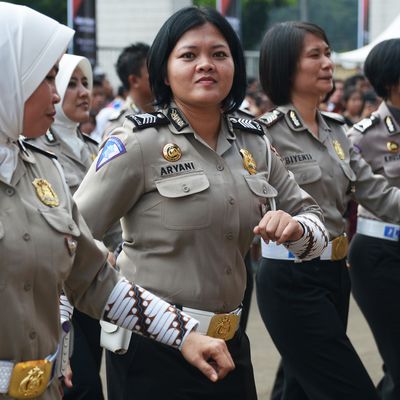 Indonesian police women participate in 