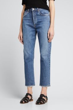 Agolde Riley High-Rise Straight-Crop Jeans