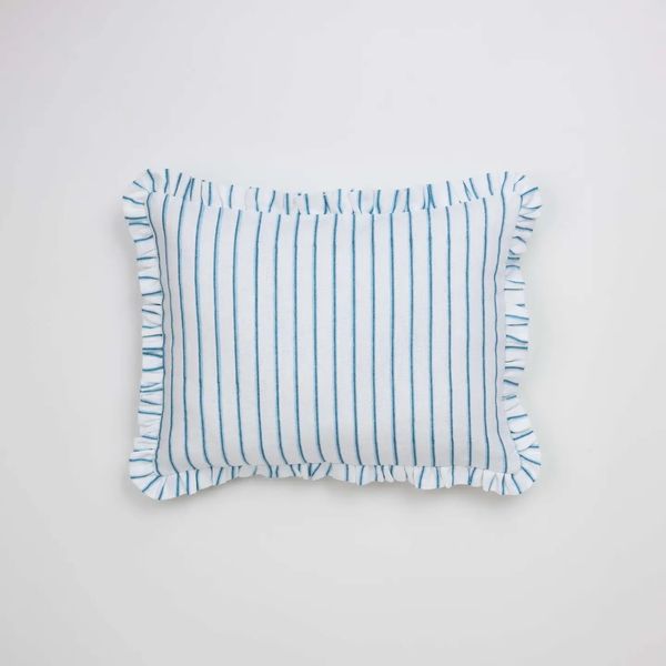 Craft Boat Stripe Ruffled Pillow Cover