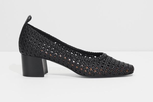 & Other Stories Square Toe Woven Heels