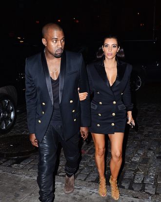 Kim Kanye Wore Matching Blazers