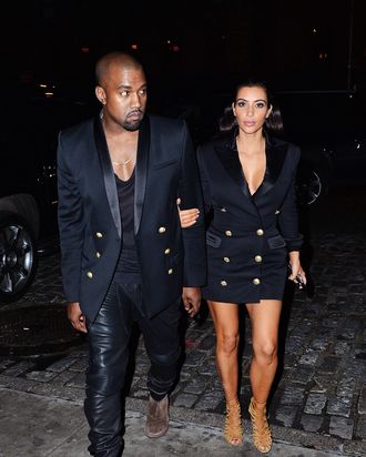 Byblomst Whitney Stue Kim and Kanye Wore Matching Balmain Blazers