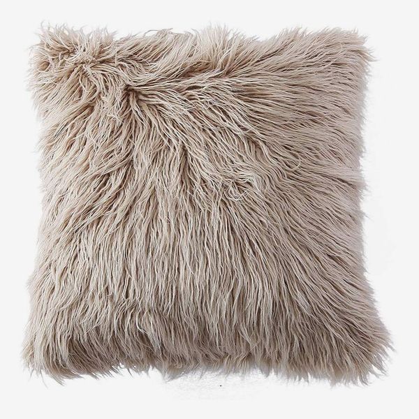 OJIA Deluxe Home Decorative Super Soft Plush Mongolian Faux Fur Throw Pillow Cover 