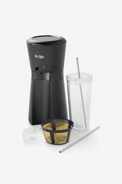 Mr. Coffee Iced Single Serve Coffee Maker with Reusable Tumbler, Stainless Steel Straws and Reusable Gold-Tone Coffee Filter