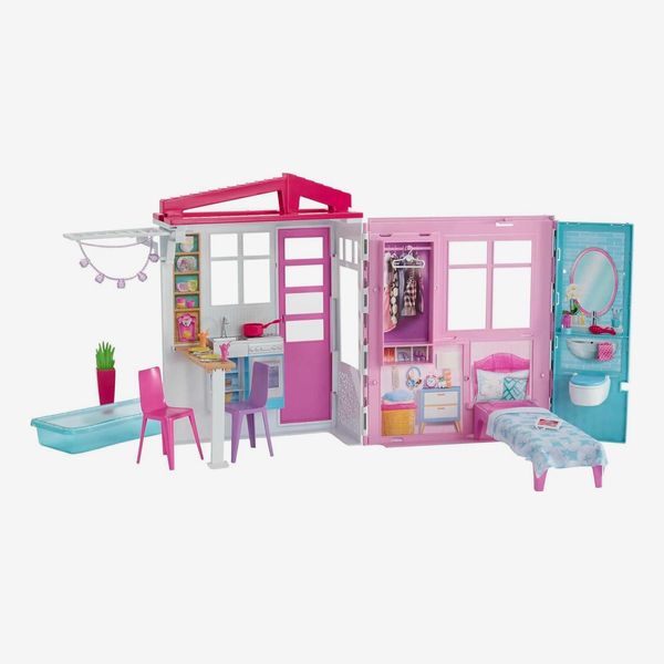 Barbie Doll House, Portable Playset With Carrying Handle and Accessories