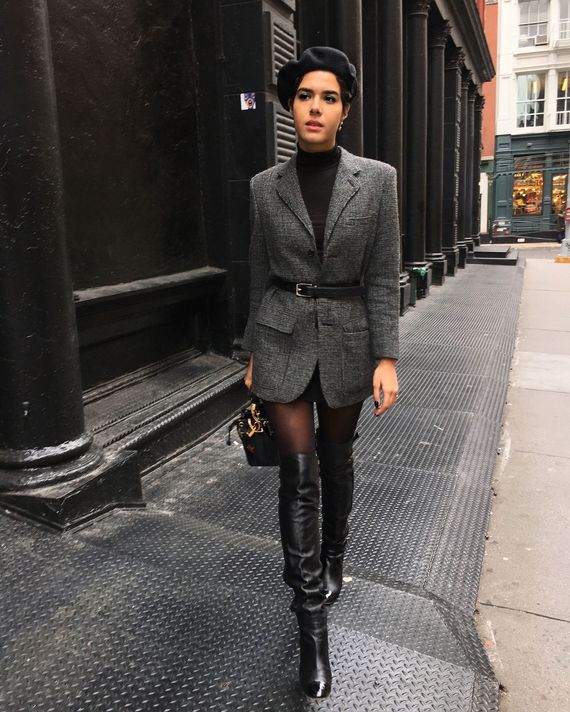 black knee high boots outfit