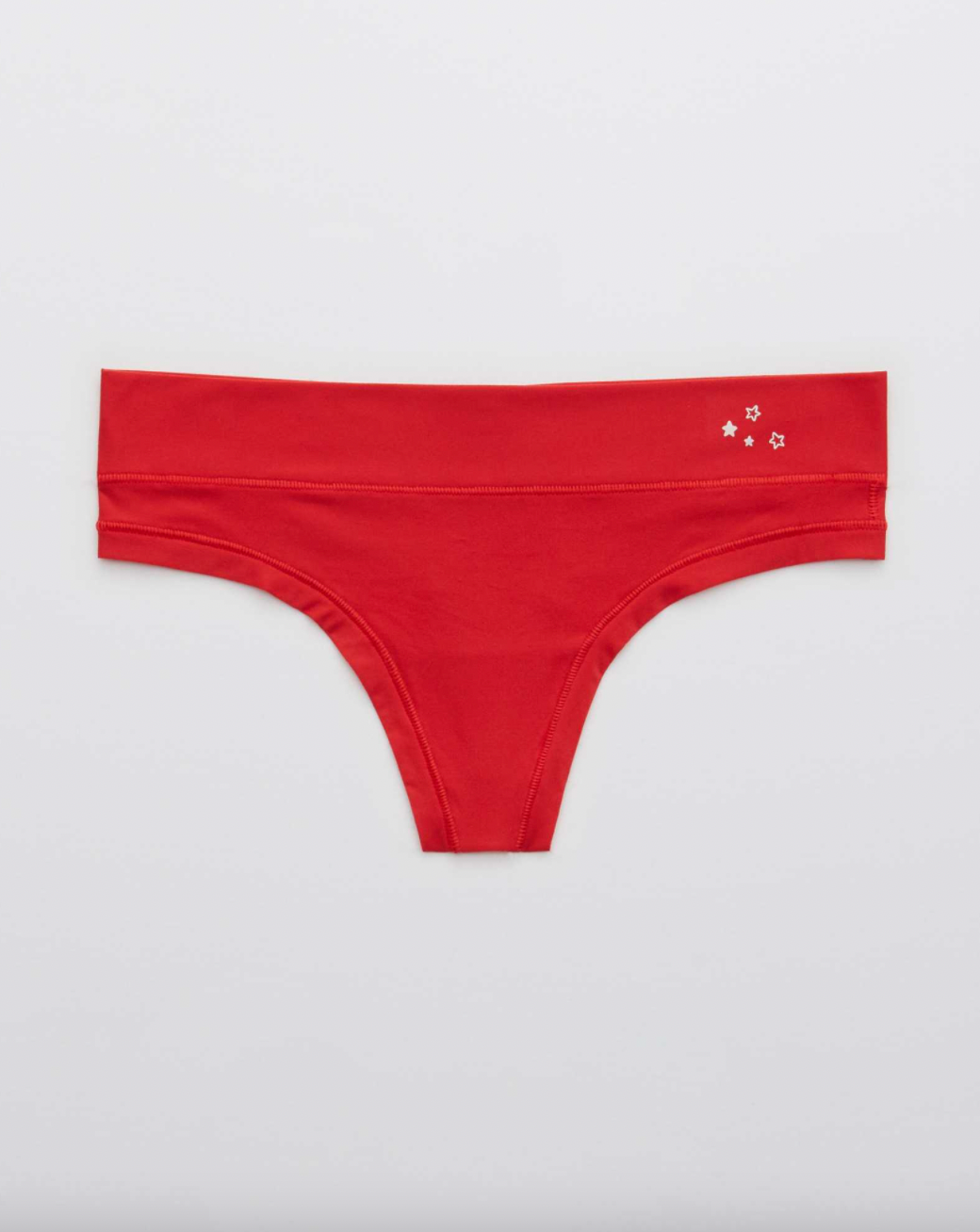 Aerie Cotton Logo Thong - Red