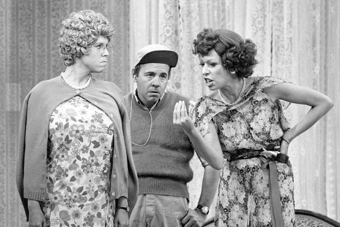 Vicki Lawrence, Tim Conway, and Carol Burnett in The Carol Burnett Show.