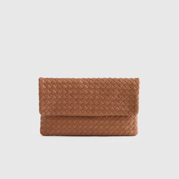 Quince Italian Leather Handwoven Convertible Clutch