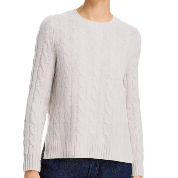 C by Bloomingdale’s Cashmere Cable-Knit Crewneck Sweater