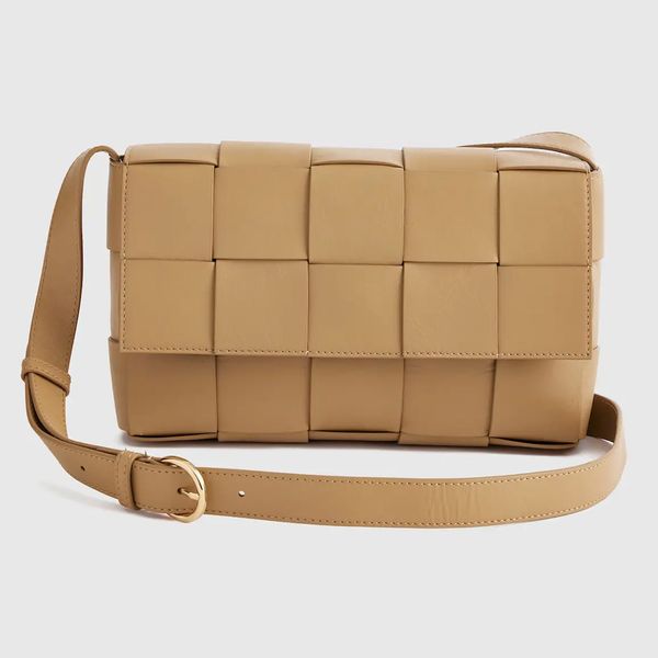 Quince Italian Leather Handwoven Flap Crossbody