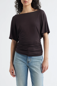 BDG Ruched Boatneck Top