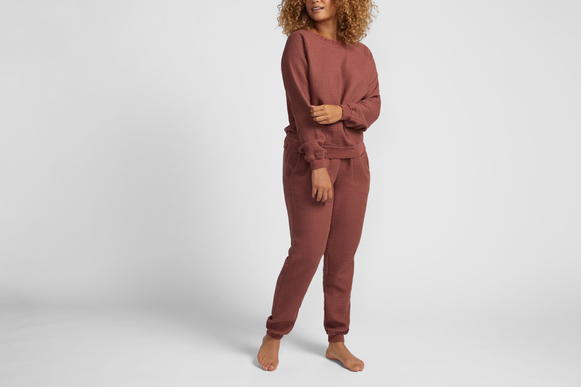 HUNKEMÖLLER Women Long Sleeves Waffle Buttons Pyjama Shirt 