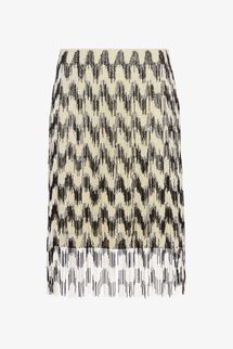 Proenza Schouler Graphic Beaded Fringe Embroidered Skirt