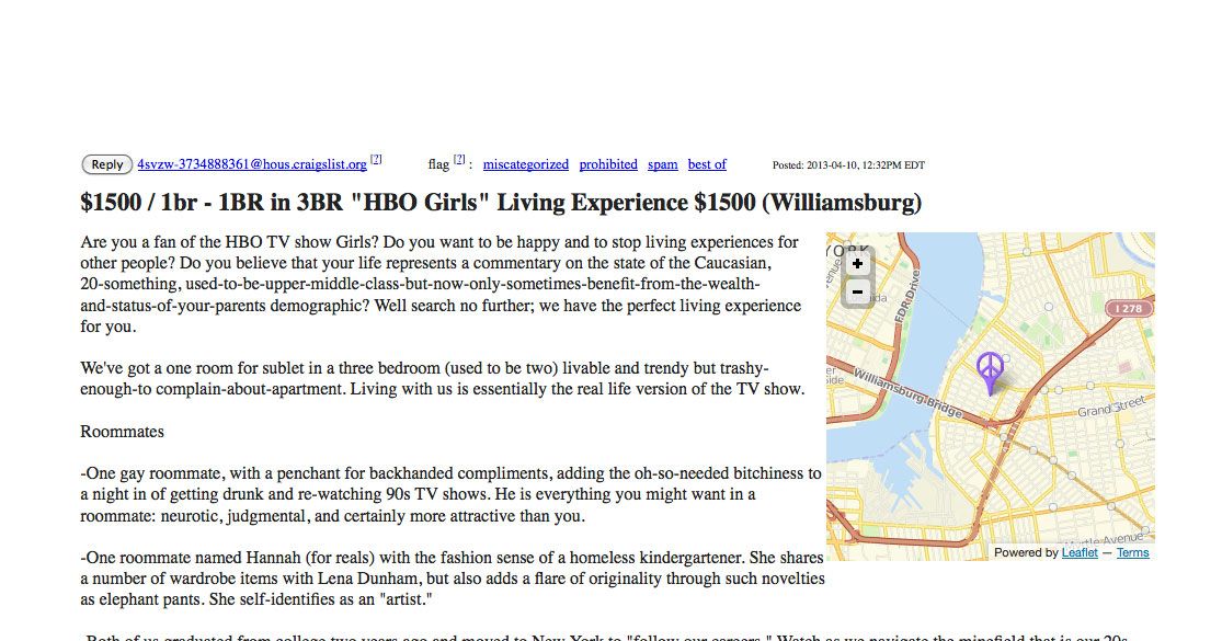 Girls Now Being Used to Hawk a $1,500 Room in Williamsburg