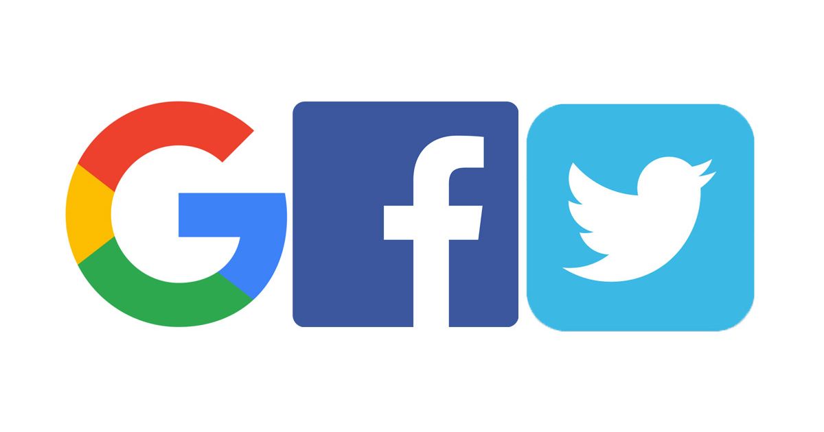 facebook twitter google logos