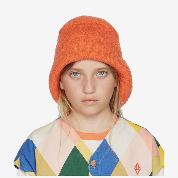 Misha & Puff Kids Orange Bouclé Bucket Hat