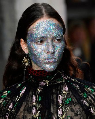 Giambattista Valli Shows Glitter Facials During Fashion Week