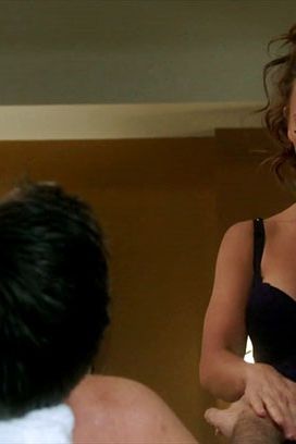 Black lingerie, a staple of Riley's work attire.