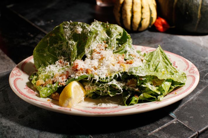 The flakes of trout in this Caesar salad are smoked in house.