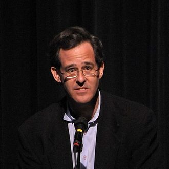 Manhattan Media President Tom Allon speaks during a memorial service for Frank McCourt at Symphony Space on October 6, 2009 in New York City.