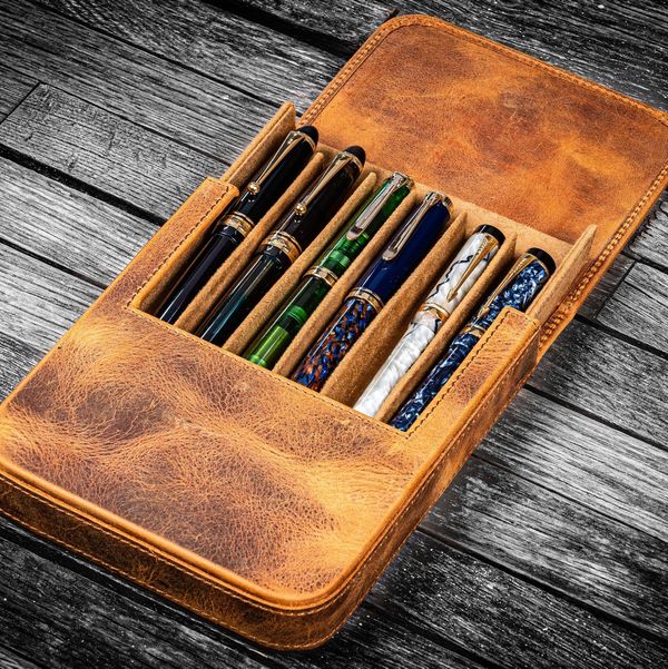 Galen Leather Co. Magnum Opus 6-Slots Hard Pen Case