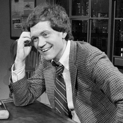 01 Feb 1982, New York City, New York State, USA --- David Letterman smiles as he hosts the premiere of his talk show on NBC television, 