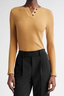 Vince Long Sleeve Rib Henley