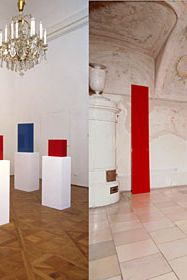 Installation view of the 1995 solo exhibition John McCracken at Hochschule für Angewandte Kunst, Vienna