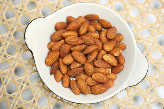 Spicy smoked almonds.