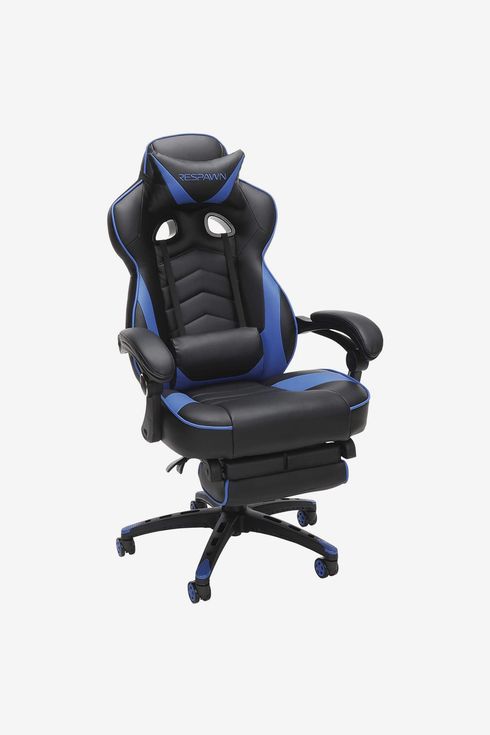 with Footrest for Adults High Back Adjustable Chairs Swivel Office Desk Chair with Lumbar Space Version Fullwatt Video Racing Gaming Chair Blue 