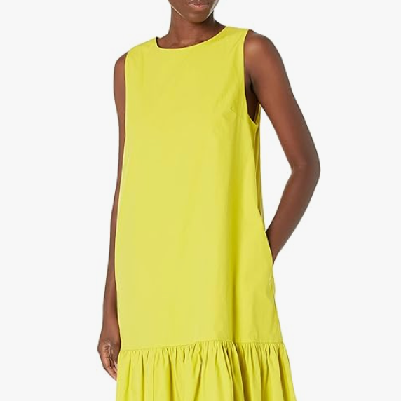 The Drop Ilana Loose Sleeveless Wide-Hem Poplin Maxi Dress