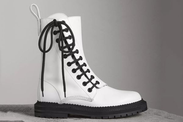 Burberry Leather Asymmetric Lace-up Boots